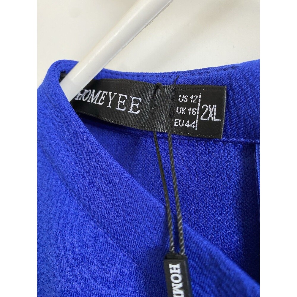 HOMEYEE Dress NWT Royal Blue Modest Work Business Cocktail Size 2XL US 12 - Picture 5 of 13
